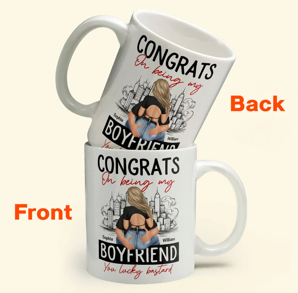 Shineful Mug Gift For Husband, Him, Boyfriend - Congrats On Being My Boyfriend