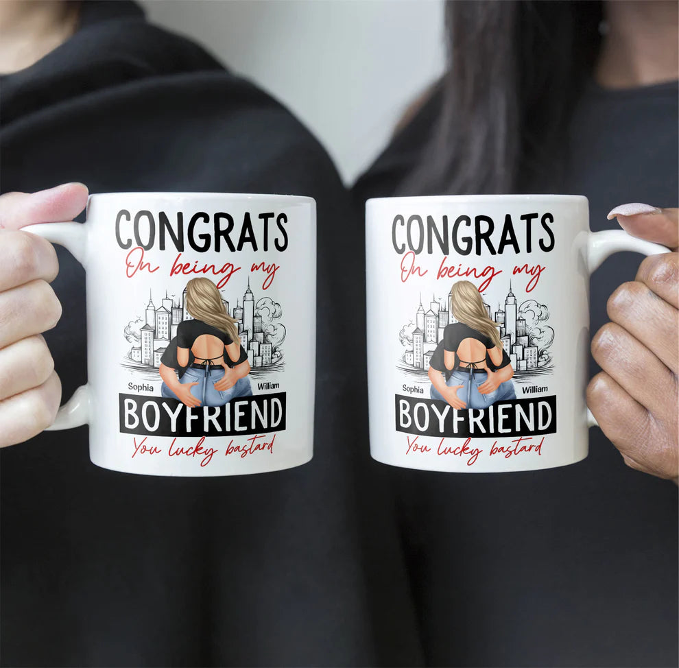 Shineful Mug Gift For Husband, Him, Boyfriend - Congrats On Being My Boyfriend