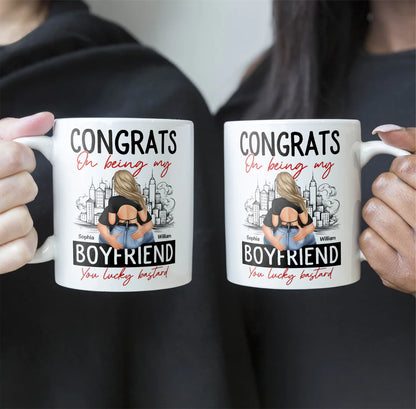 Shineful Mug Gift For Husband, Him, Boyfriend - Congrats On Being My Boyfriend