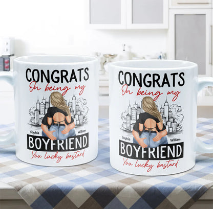 Shineful Mug Gift For Husband, Him, Boyfriend - Congrats On Being My Boyfriend