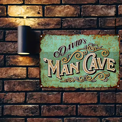 Shineful 2D Metal Sign Personalized Rustic Cave