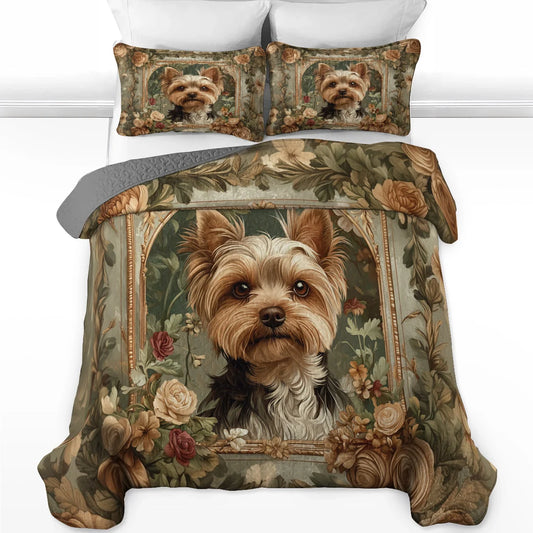 Shineful All Season Quilt 3-Piece Set Luxe Yorkie Companion