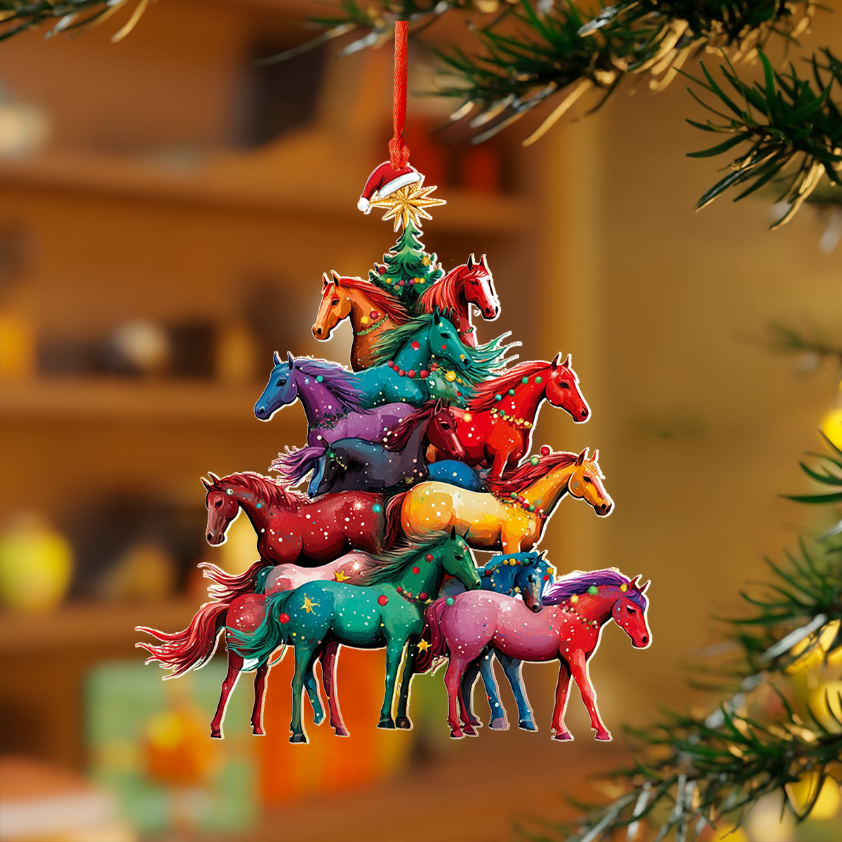 Shineful 2D Acrylic Ornament - Festive Horse