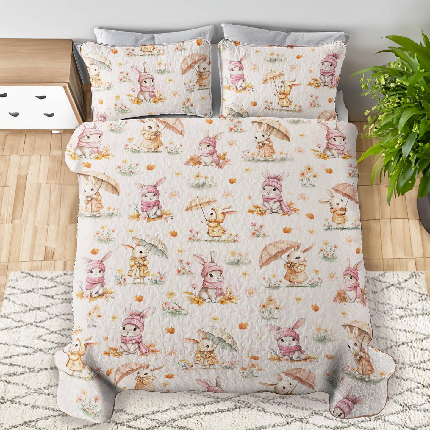 Shineful All Season Quilt 3-Piece Set Bunny Bunch