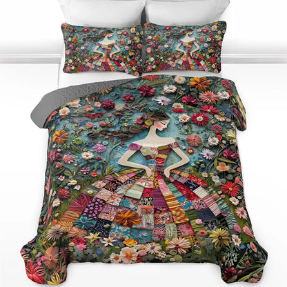 Shineful All Season Quilt 3-Piece Set Floral Fantasy