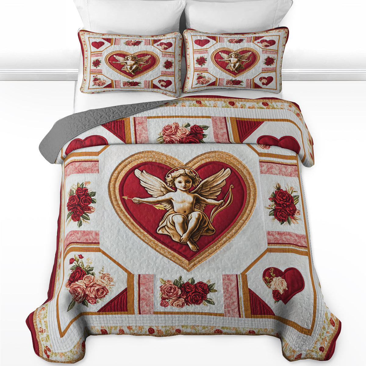 Shineful All Season Quilt 3-Piece Set Enchanted Love God