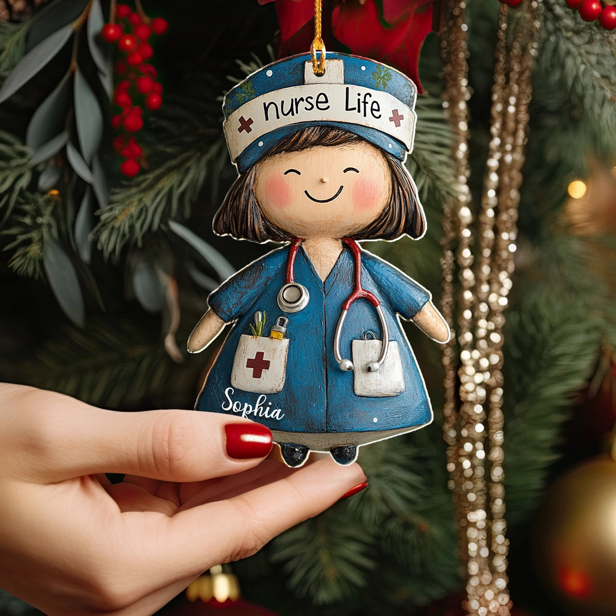 Shineful 2D Acrylic Ornament Personalized Nurse Life