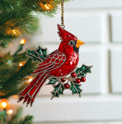 Shineful 2D Acrylic Ornament Twinkling Christmas Cardinal