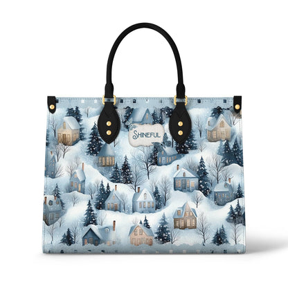 Shineful Leather Bag Snow Village