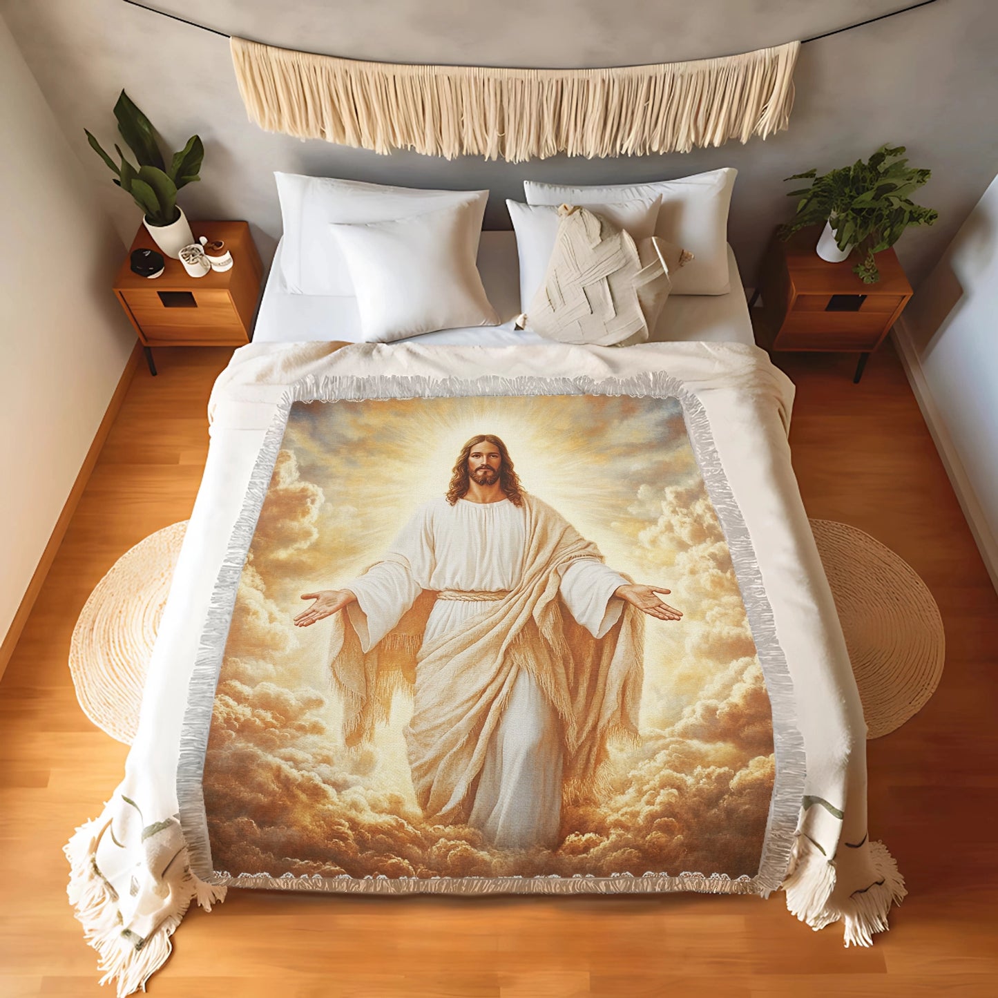 Shineful Woven Tapestry Throw Blanket Heaven's Embrace