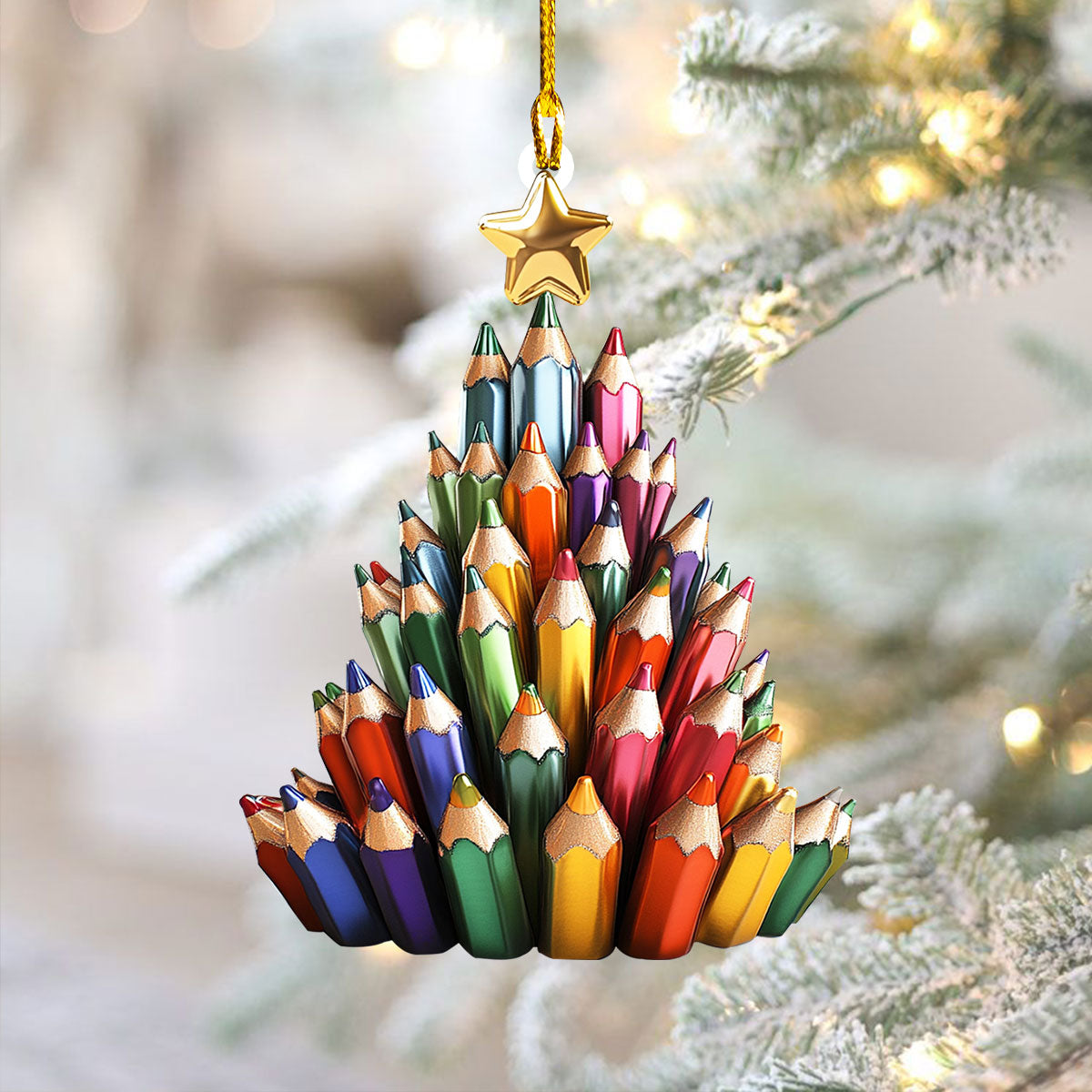 Shineful 2D Acrylic Ornament - Whimsical Pencil Forest