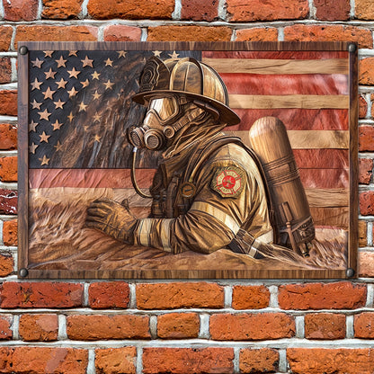 Shineful 2D Metal Sign The Resilient Firefighter