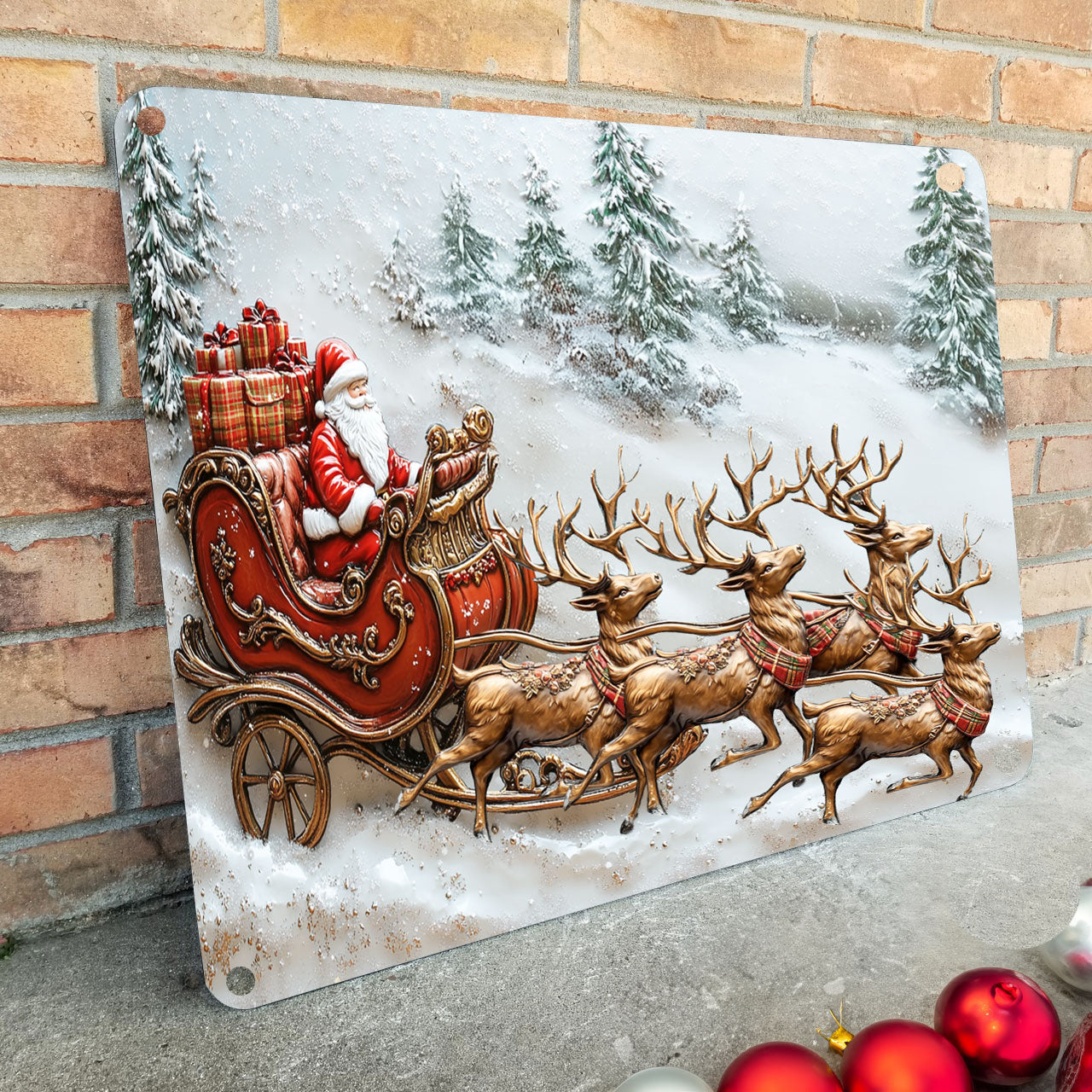 Shineful 2D Metal Sign Santa’s Magical Sleigh