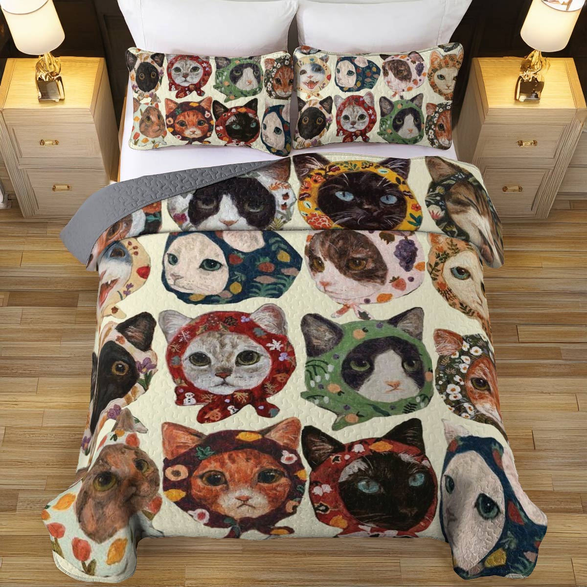 Shineful All Season Quilt 3-Piece Set Cat-tastic Collection