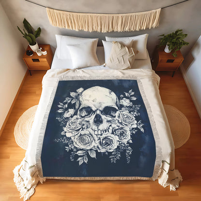 Shineful Woven Tapestry Throw Blanket - Skull Faith Love