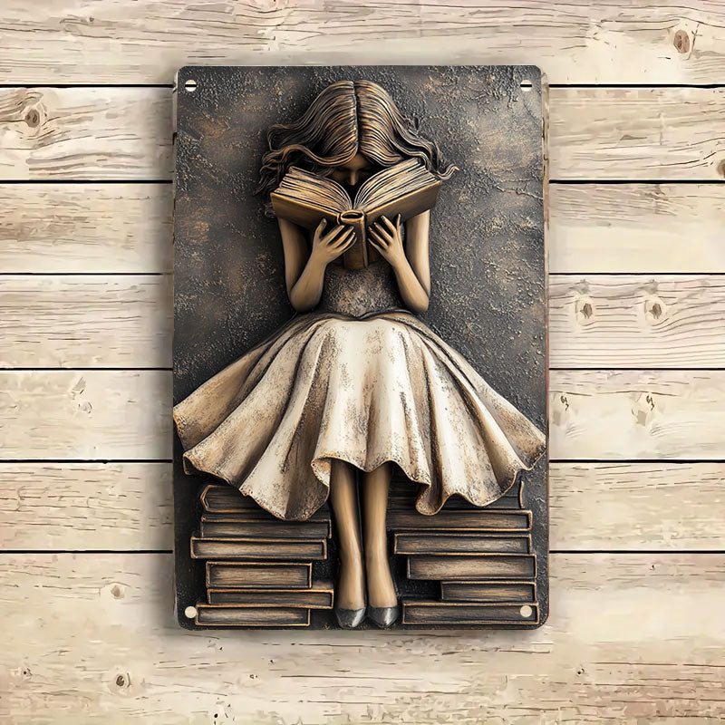 Shineful 2D Metal Sign Just A Girl Who Loves Books