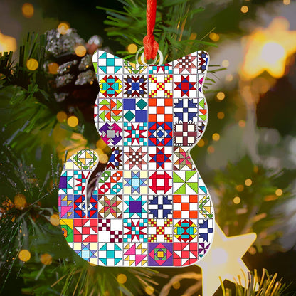 Shineful Acrylic Ornament Quilt Block Cat