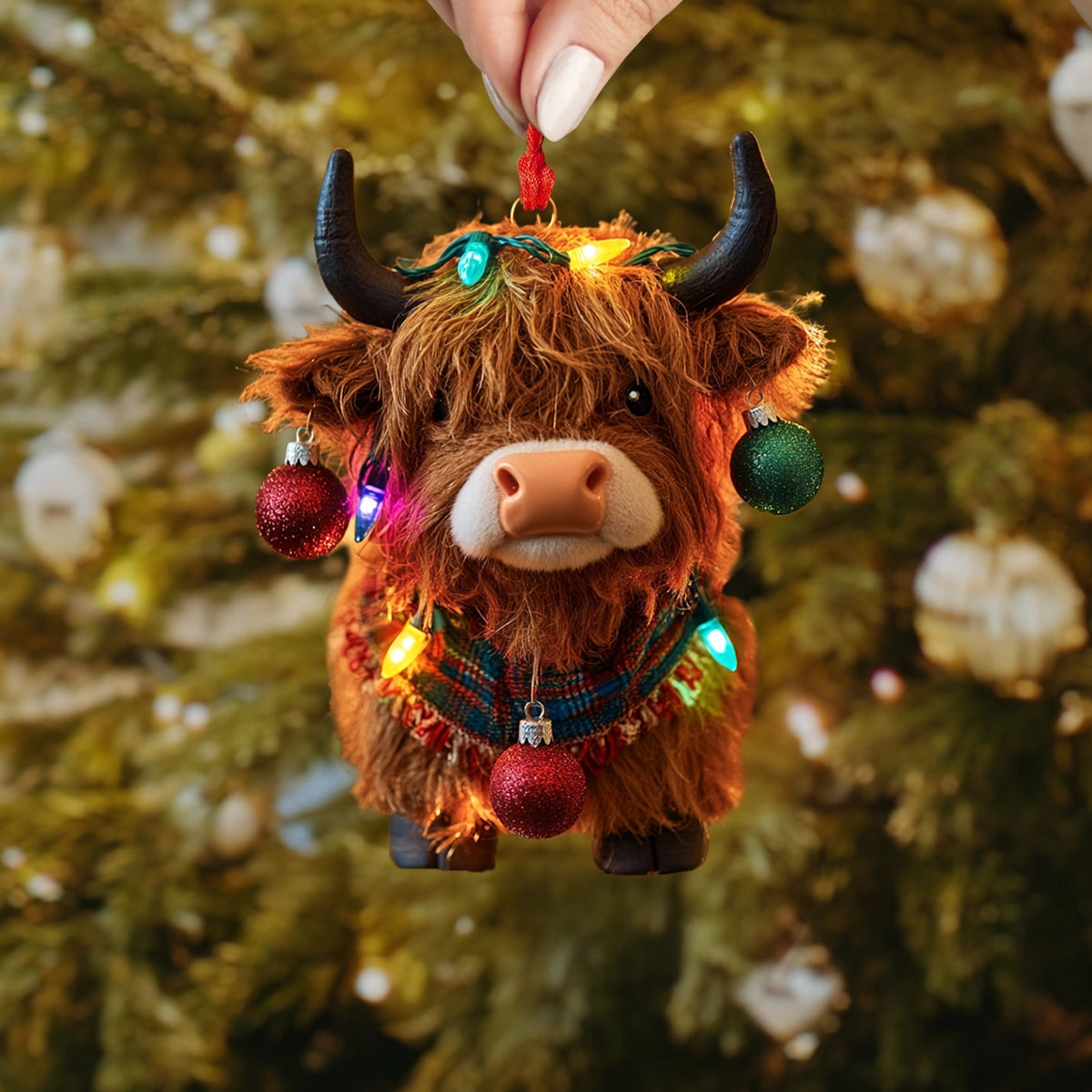 Shineful 2D Acrylic Ornament Twinkling Highland Cow