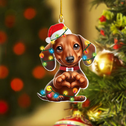 Shineful Personalized 2D Acrylic Ornament Dachshund Holiday Cheer