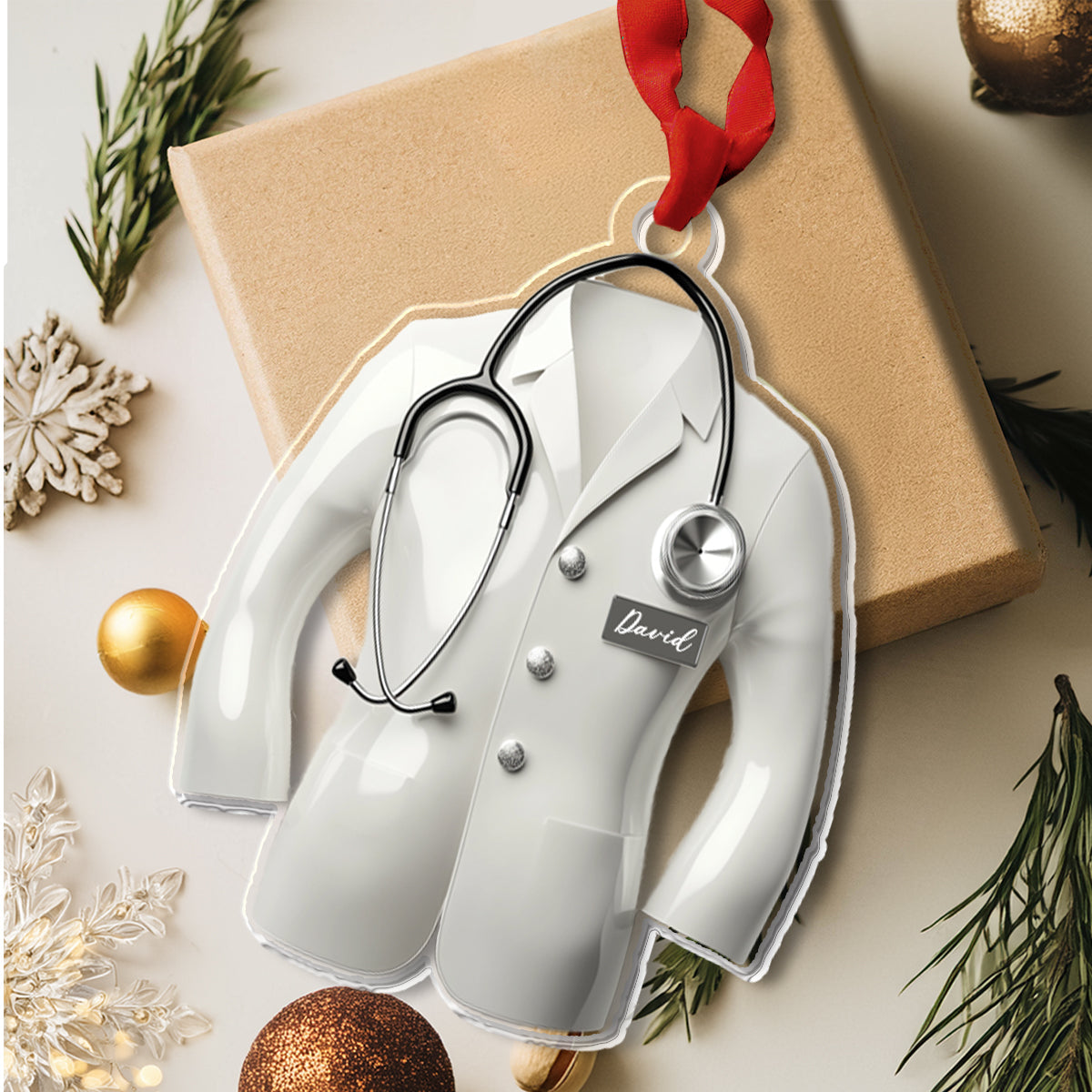 Shineful Personalized 2D Acrylic Ornament - Doctor's White Coat