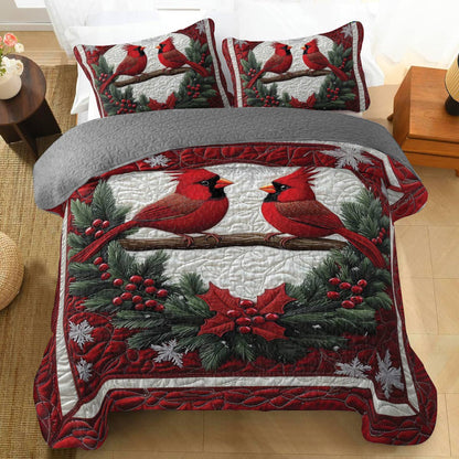 Shineful All Season Quilt 3-teiliges Set Cardinal Comfort