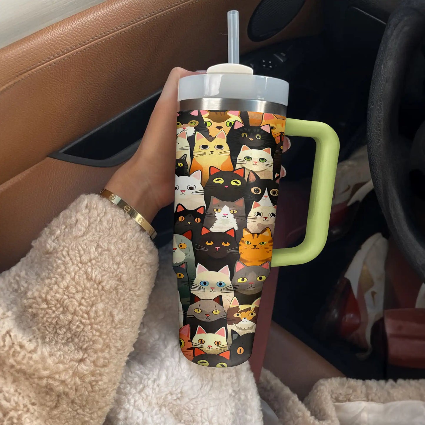 Shineful Tumbler Playful Cats