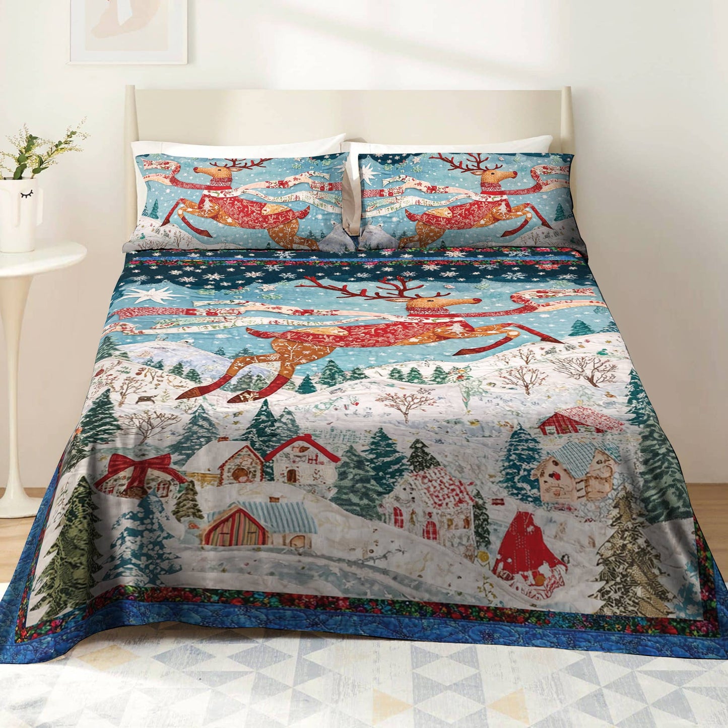 Shineful 4-Piece Bed Sheet Set Holiday Charm