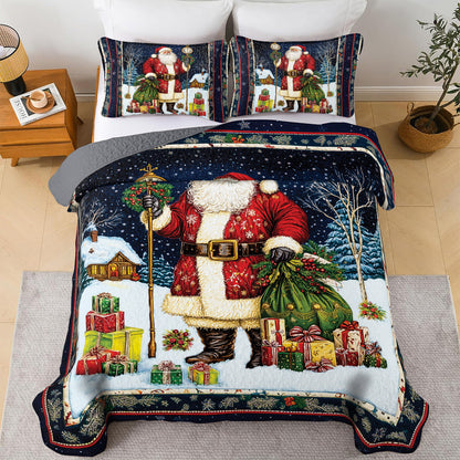 Shineful All Season Quilt 3-Piece Set - Santa's Midnight Gift Delivery