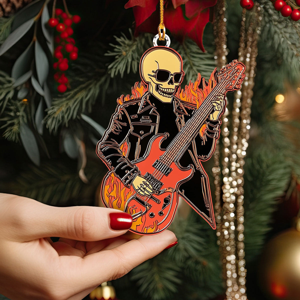 Shineful 2D Acrylic Ornament - Burning Solo Skull Ornament