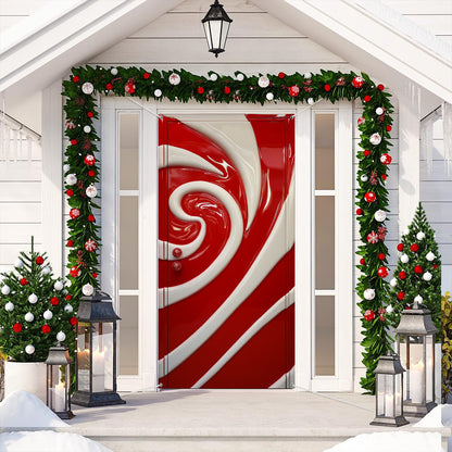 Shineful Door Cover - Candy Cane Christmas