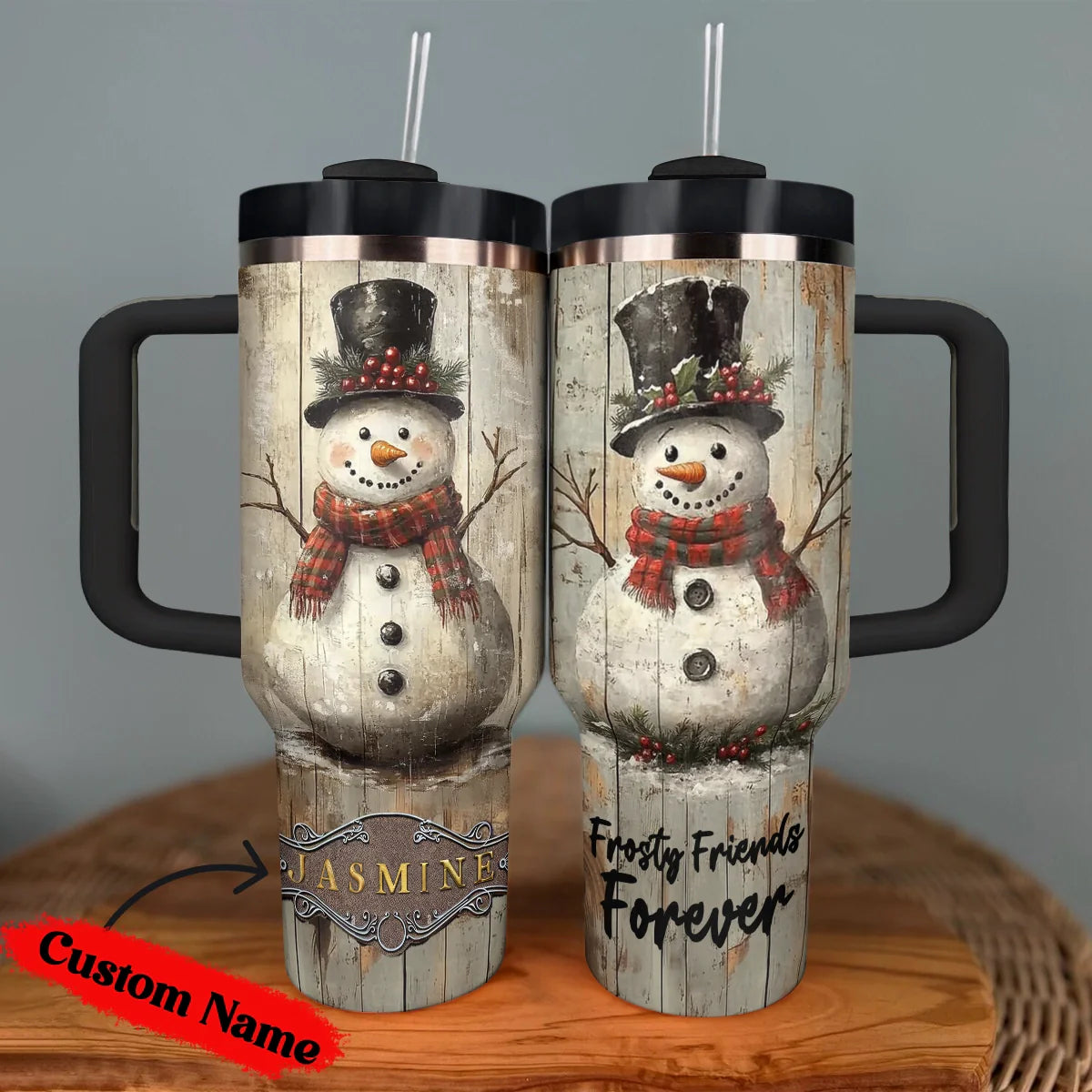 Shineful Tumbler Personalized Frosty Friends Forever Christmas