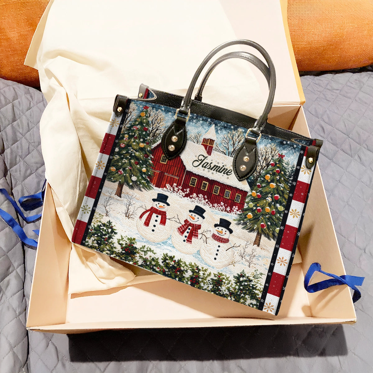 Shineful Leather Bag Country Christmas Charm