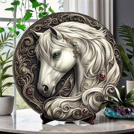 Shineful 2D Wooden Plaque, Hanging Decor, Door Sign Mystic Stallion