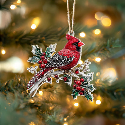 Shineful Acrylic Ornament Sparkling Cardinal Christmas