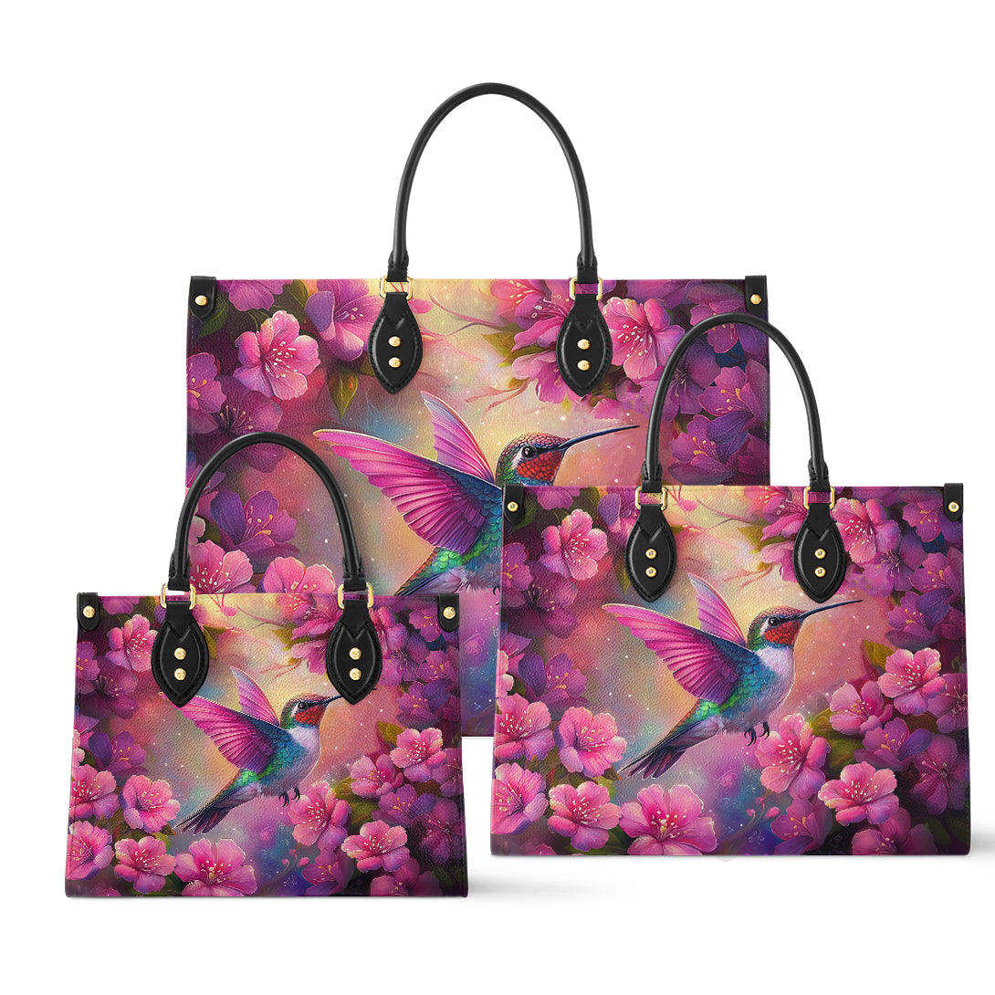 Shineful Leather Bag Blossom Hummingbird