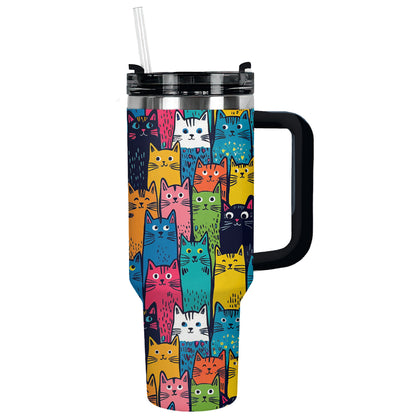 Shineful Tumbler Colorful Cute Cat Pattern