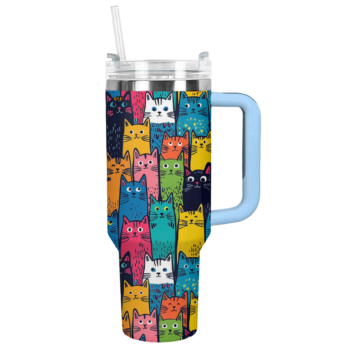 Shineful Tumbler Colorful Cute Cat Pattern