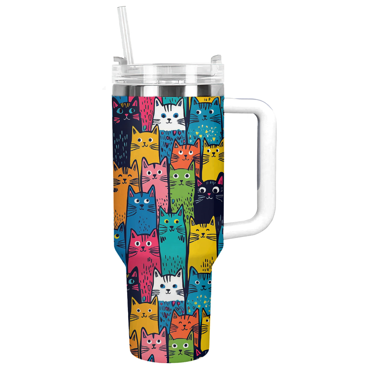 Shineful Tumbler Colorful Cute Cat Pattern