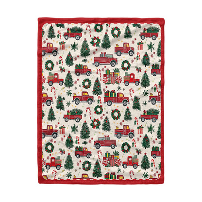 Shineful Fleece Blanket Christmas Cheer Truck