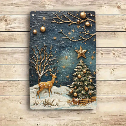 Shineful 2D Metal Sign Snowy Forest