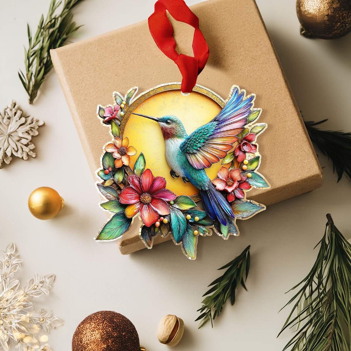 Shineful 2D Acrylic Ornament - Pack Discount Enchanted Hummingbird