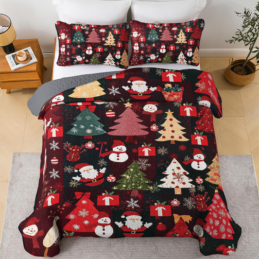 Shineful All Season Quilt 3-Piece Set - Cute Aesthetic Christmas