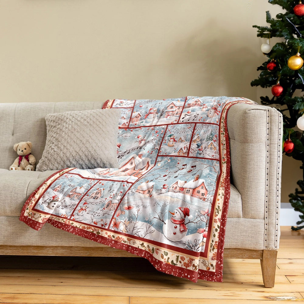 Shineful Fleece Blanket Christmas Snowy Serenade