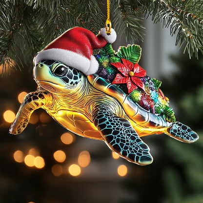 Shineful 2D Acrylic Ornament Santa’s Sea Turtle