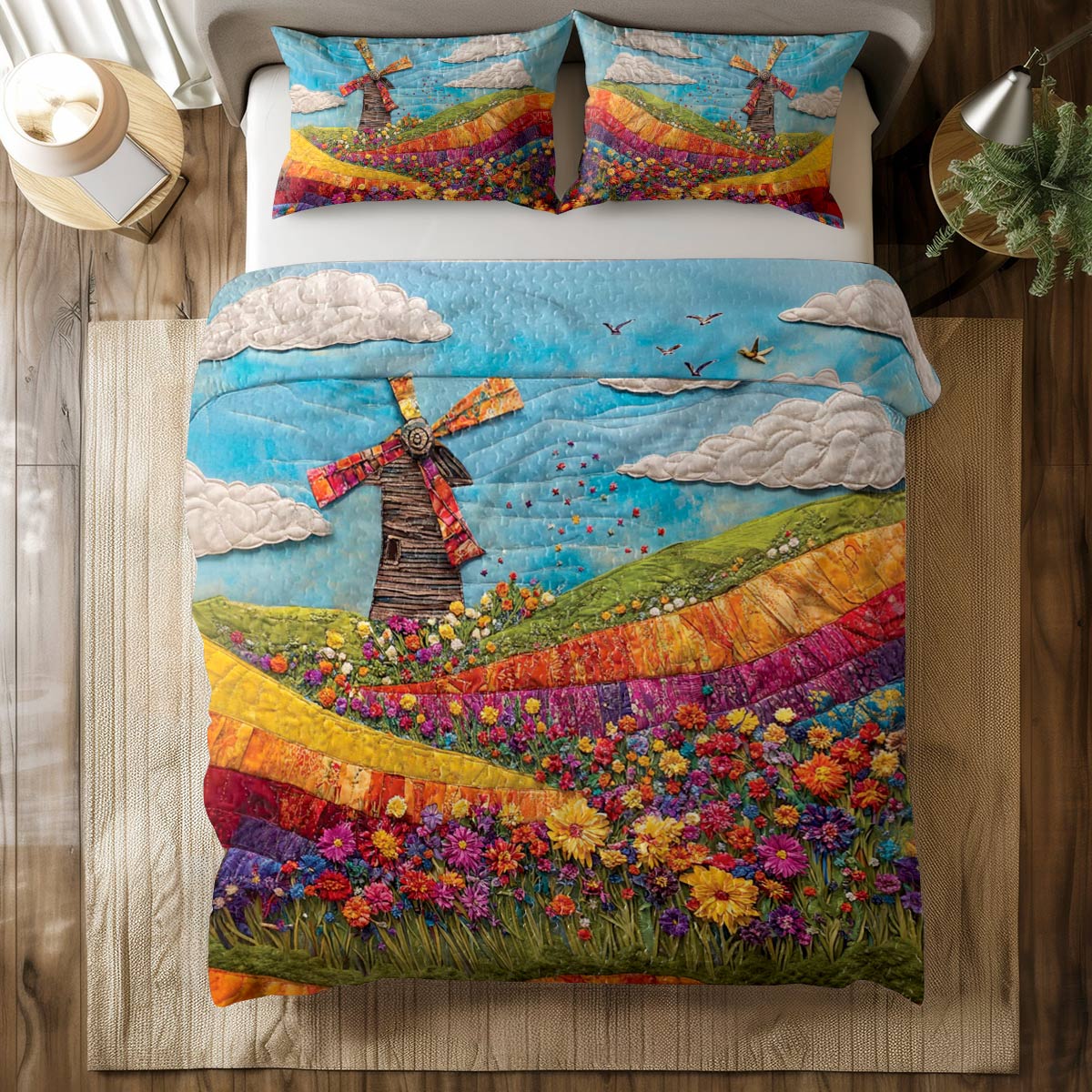 Shineful All Season Quilt 3-Piece Set Windmill Dreams