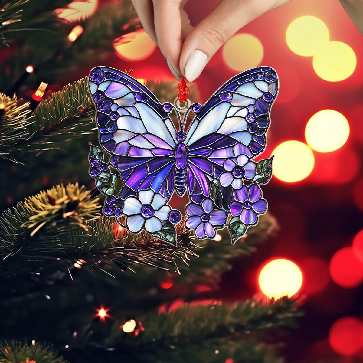 Shineful 2D Acrylic Ornament Shimmering Purple Butterfly