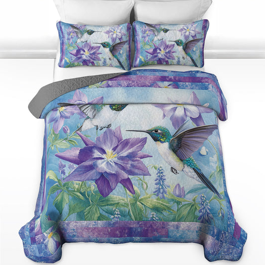 Shineful All Season Quilt 3-teiliges Set Hummingbird Serenity