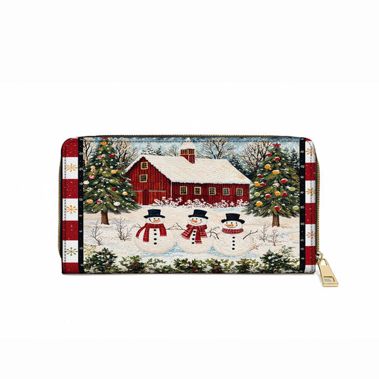 Glänzende Clutch aus Leder mit Trageriemen und Country-Weihnachts-Charme