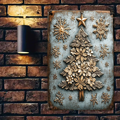 Shineful 2D Metal Sign Vintage Floral Christmas Tree