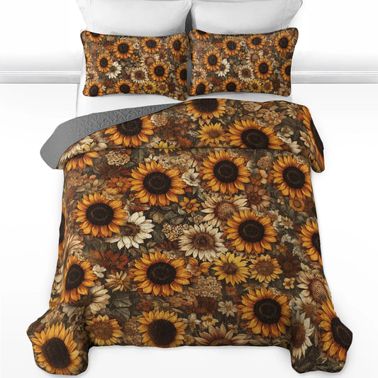 Shineful All Season Quilt 3-Piece Set - Sunflower Glow